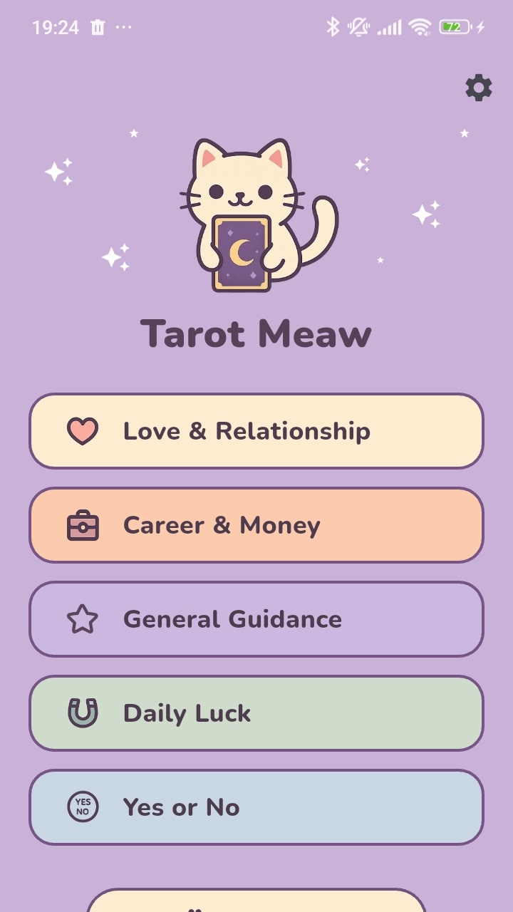 Tarot Meoww App Preview